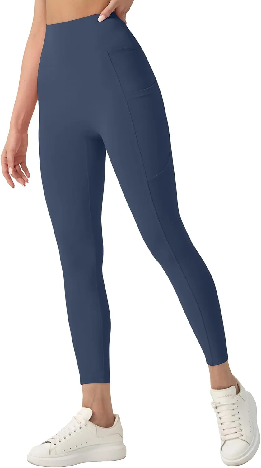 High Waisted Leggings for Women - No Front Seam Tummy Control Yoga Pants for Workout Running No See Through