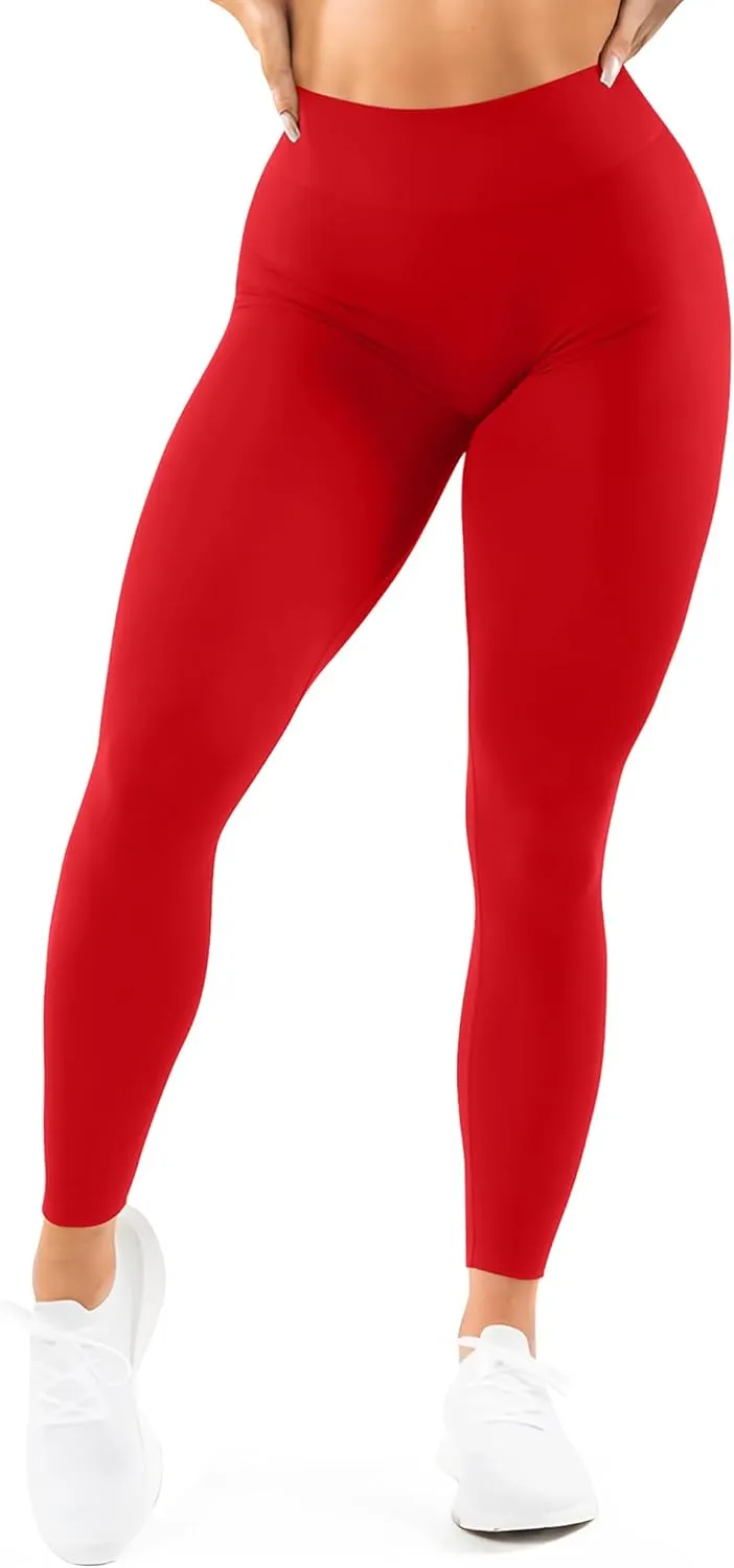 High Waisted Leggings for Women - No Front Seam Tummy Control Yoga Pants for Workout Running No See Through
