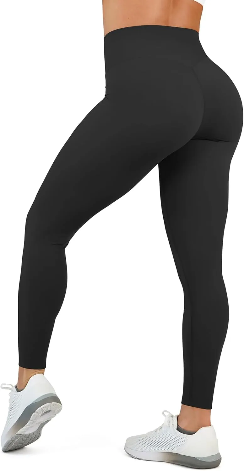 High Waisted Leggings for Women - No Front Seam Tummy Control Yoga Pants for Workout Running No See Through