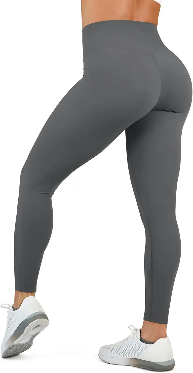 High Waisted Leggings for Women - No Front Seam Tummy Control Yoga Pants for Workout Running No See Through