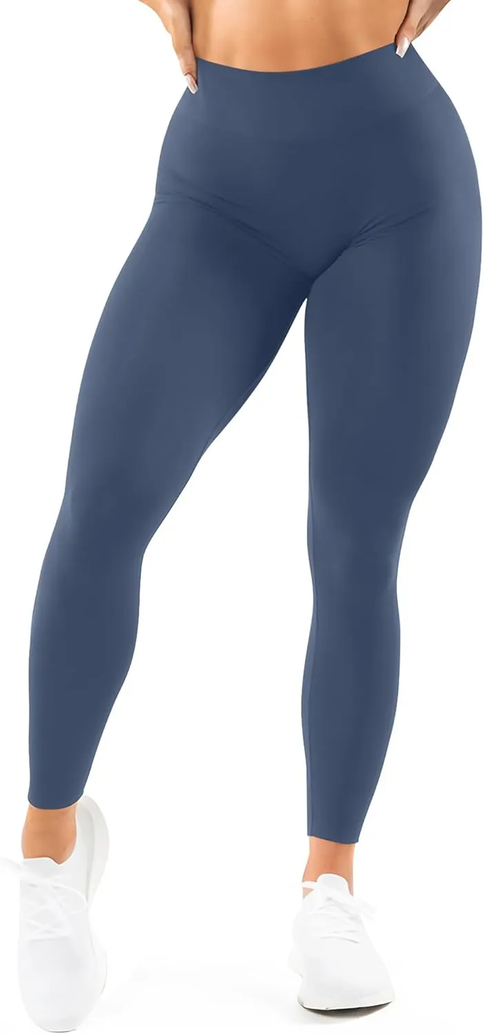 High Waisted Leggings for Women - No Front Seam Tummy Control Yoga Pants for Workout Running No See Through