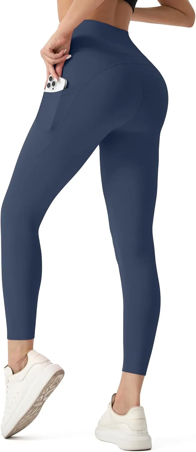 High Waisted Leggings for Women - No Front Seam Tummy Control Yoga Pants for Workout Running No See Through