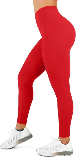 High Waisted Leggings for Women - No Front Seam Tummy Control Yoga Pants for Workout Running No See Through