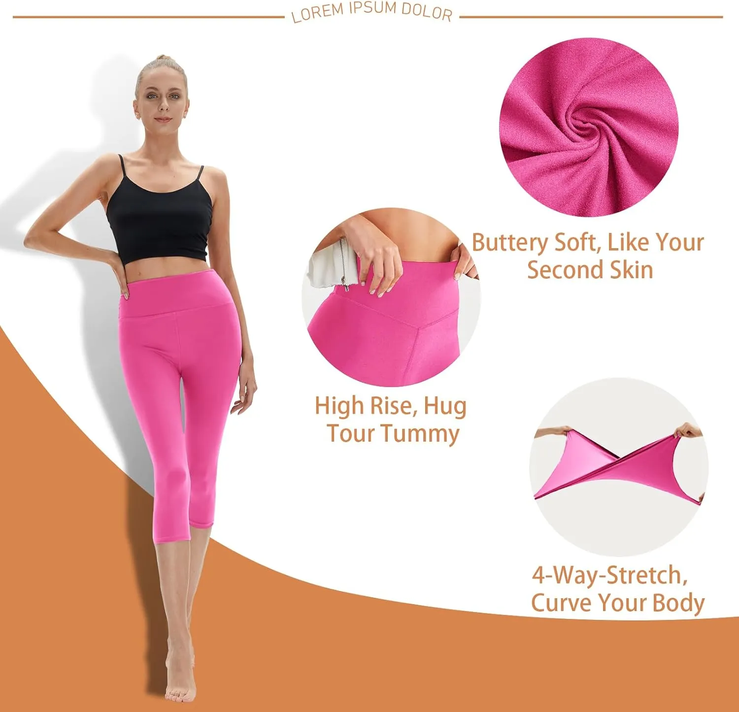 High Waisted Leggings for Women - No See Through Tummy Control Cycling Workout Yoga Pants with Pockets Reg & Plus