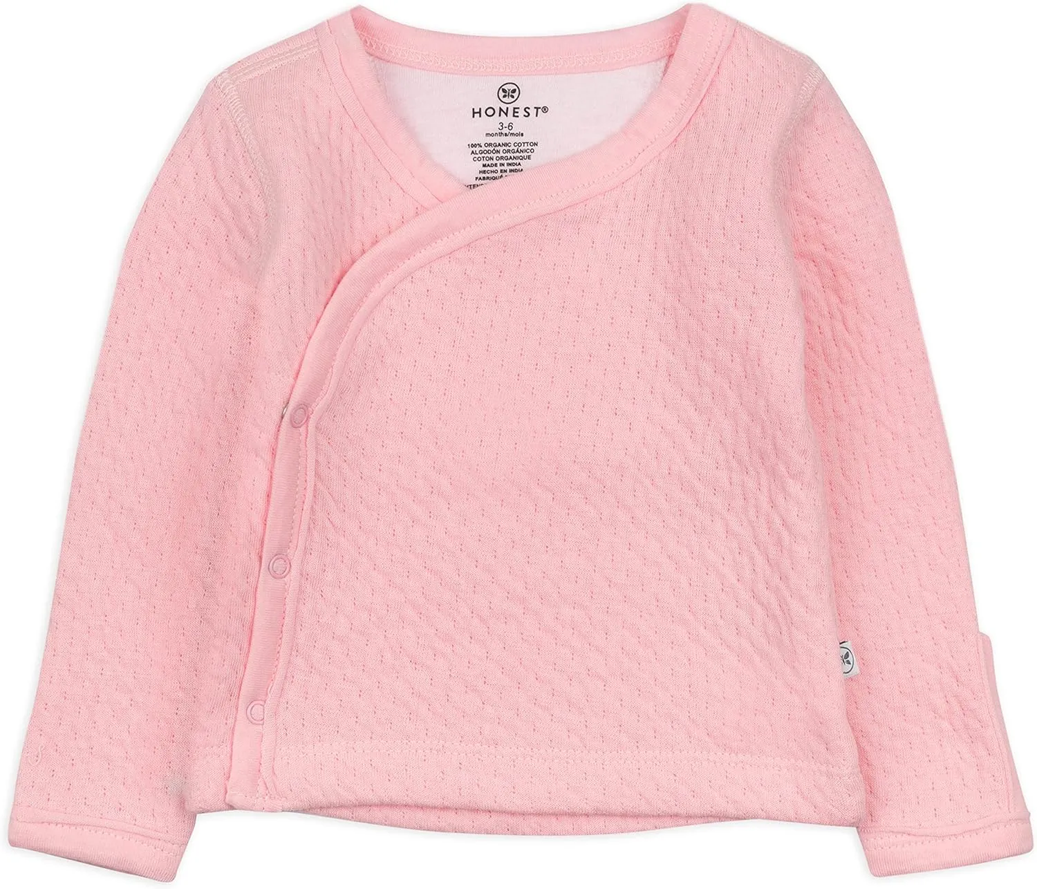HonestBaby Baby Side-Snap Matelasse Mini Quilted Cozy 100% Organic Cotton Top