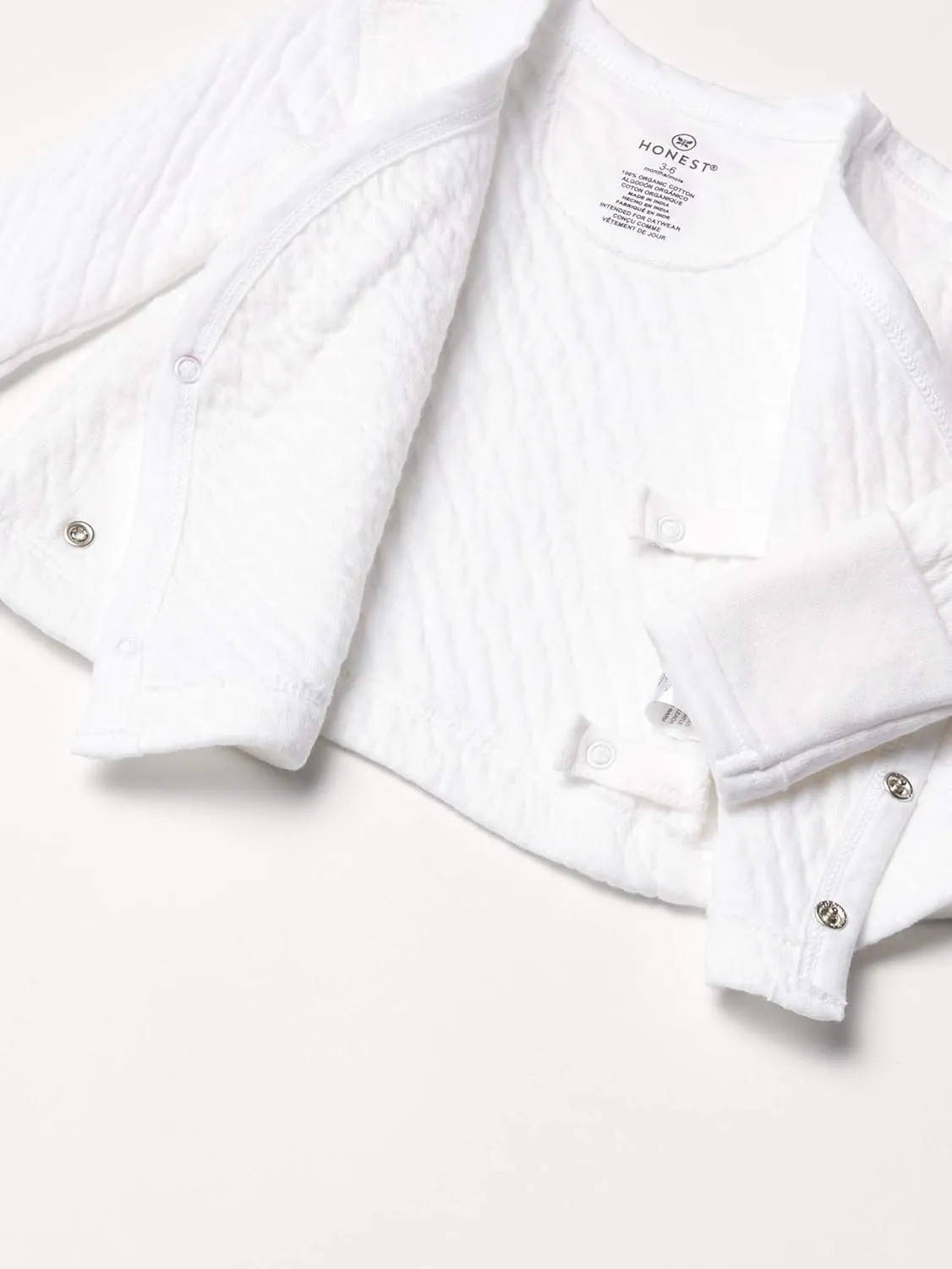 HonestBaby Baby Side-Snap Matelasse Mini Quilted Cozy 100% Organic Cotton Top