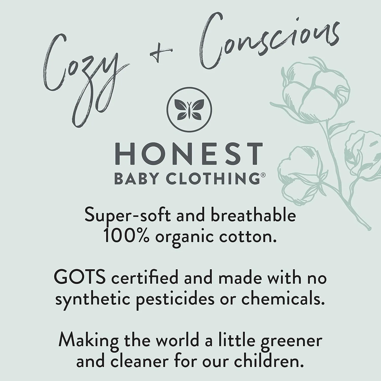 HonestBaby Baby, Toddler and Kids' 100% Organic Cotton Celebration 2-Piece Pajamas