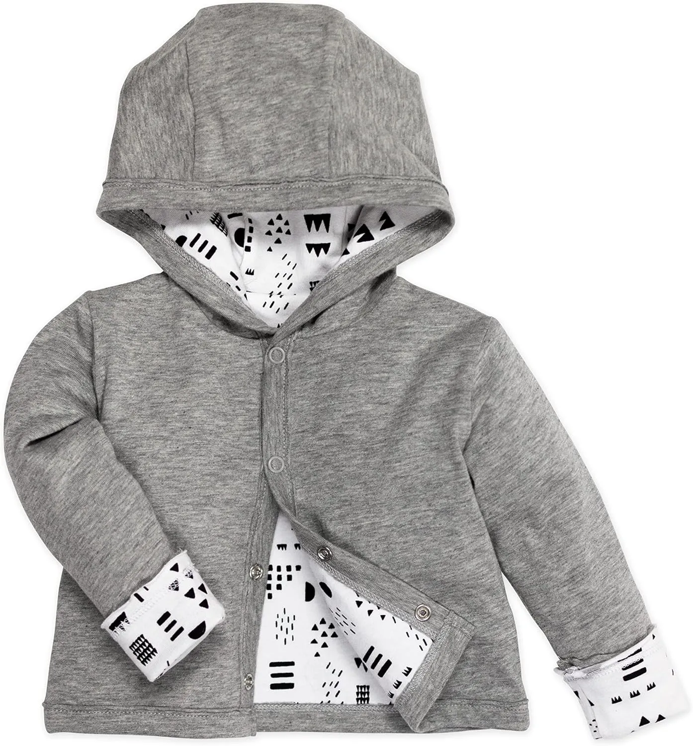 HonestBaby Front Hooded Jackets, Side-snap Top, Hoodies in Cozy 100% Organic Cotton Infant Baby Boys, Girls, Unisex