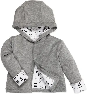 HonestBaby Front Hooded Jackets, Side-snap Top, Hoodies in Cozy 100% Organic Cotton Infant Baby Boys, Girls, Unisex