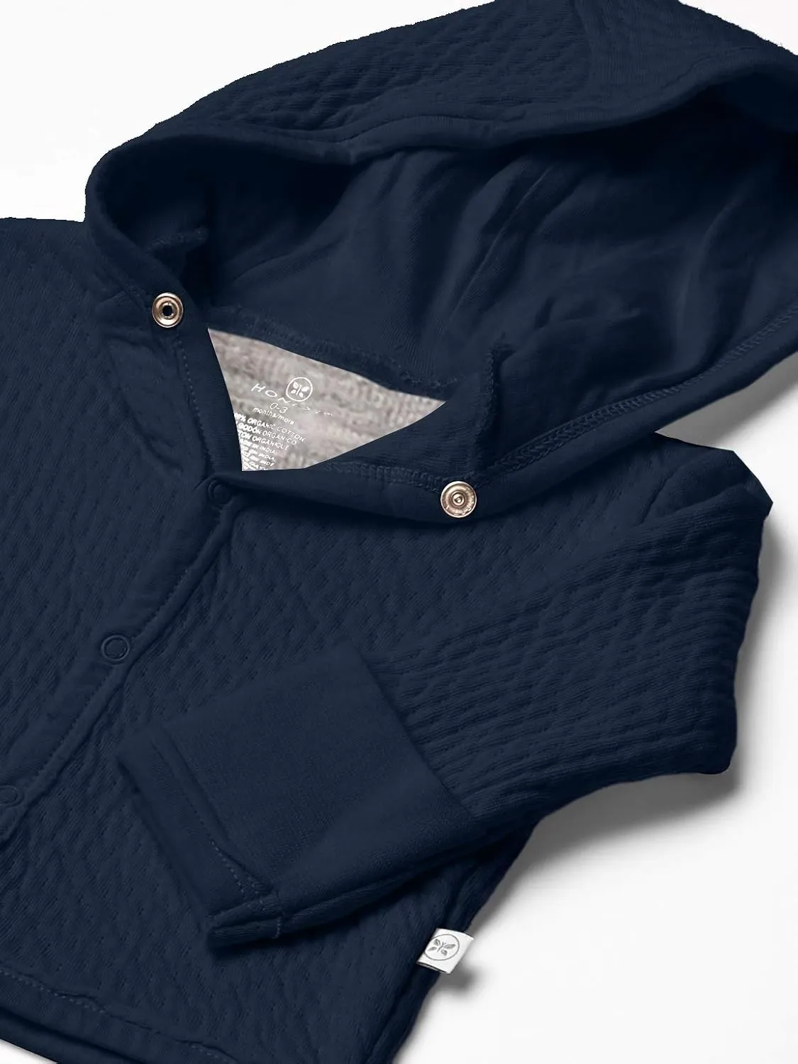 HonestBaby Front Hooded Jackets, Side-snap Top, Hoodies in Cozy 100% Organic Cotton Infant Baby Boys, Girls, Unisex
