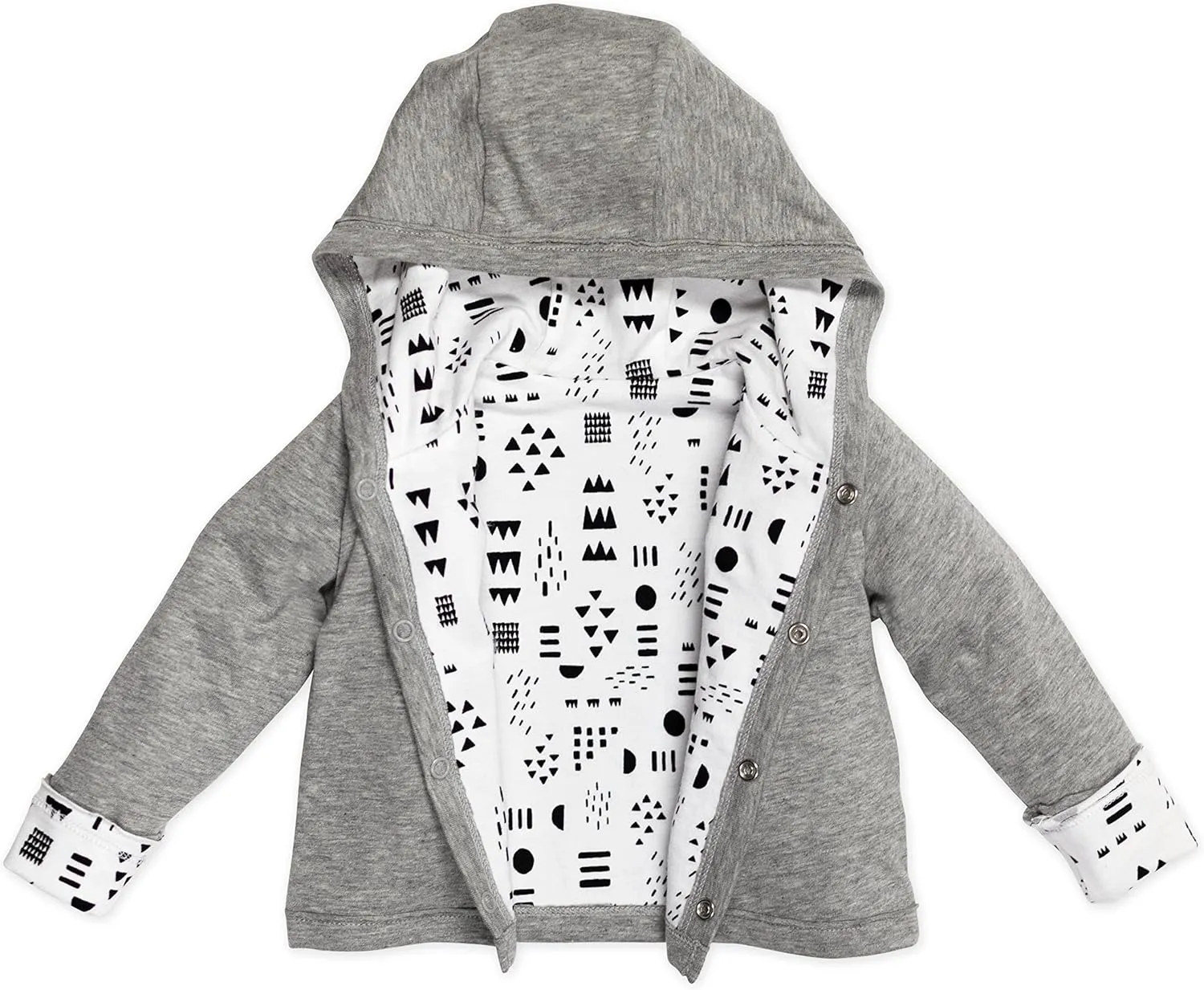 HonestBaby Front Hooded Jackets, Side-snap Top, Hoodies in Cozy 100% Organic Cotton Infant Baby Boys, Girls, Unisex