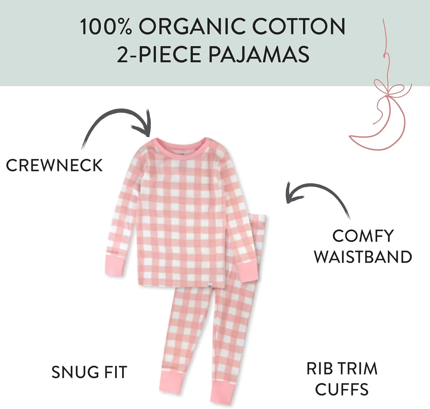 HonestBaby Multipack 2-Piece Pajamas Sleepwear Pjs 100% Organic Cotton for Infant Baby and Toddler Girls