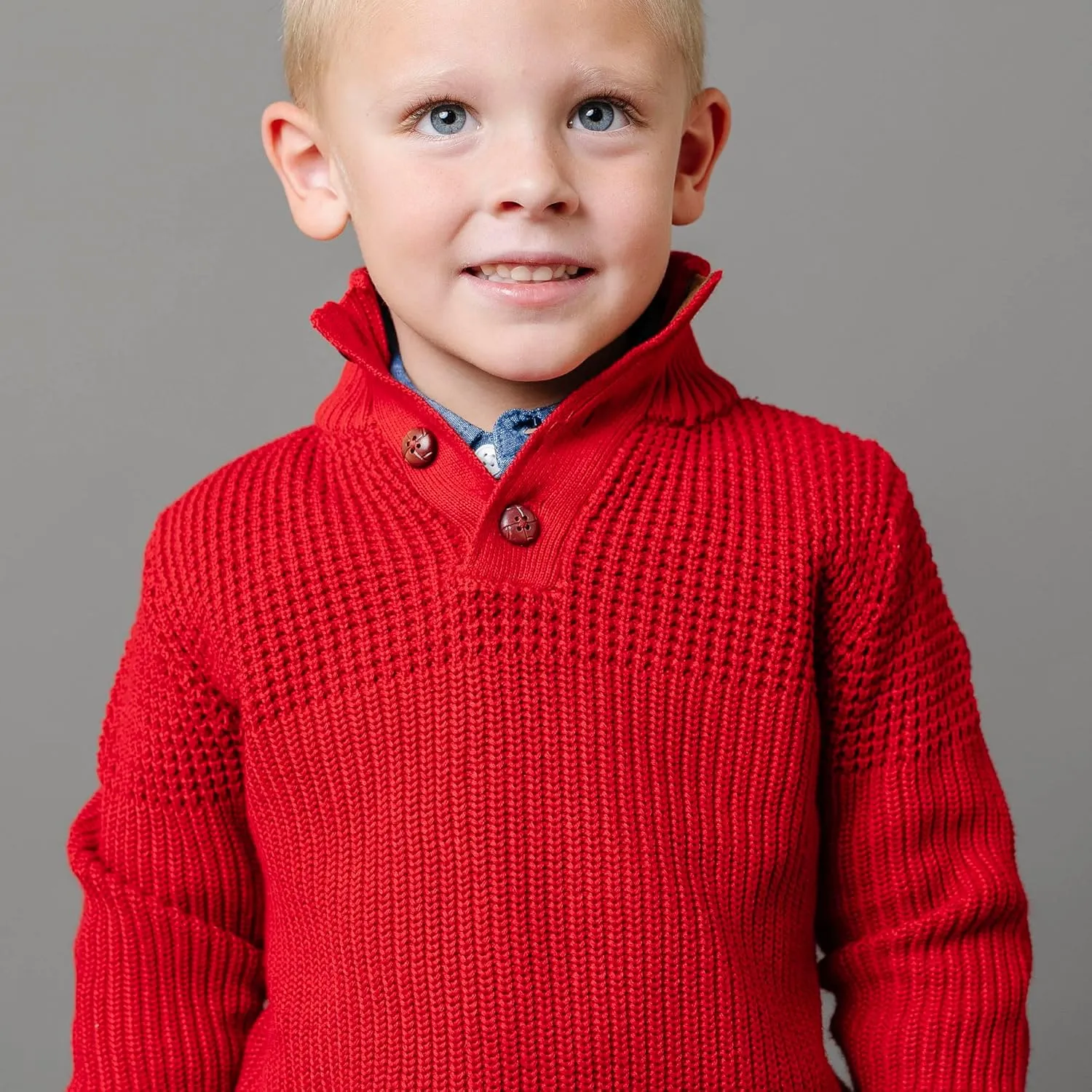 Hope & Henry Boys' Long Sleeve Mock Neck Sweater