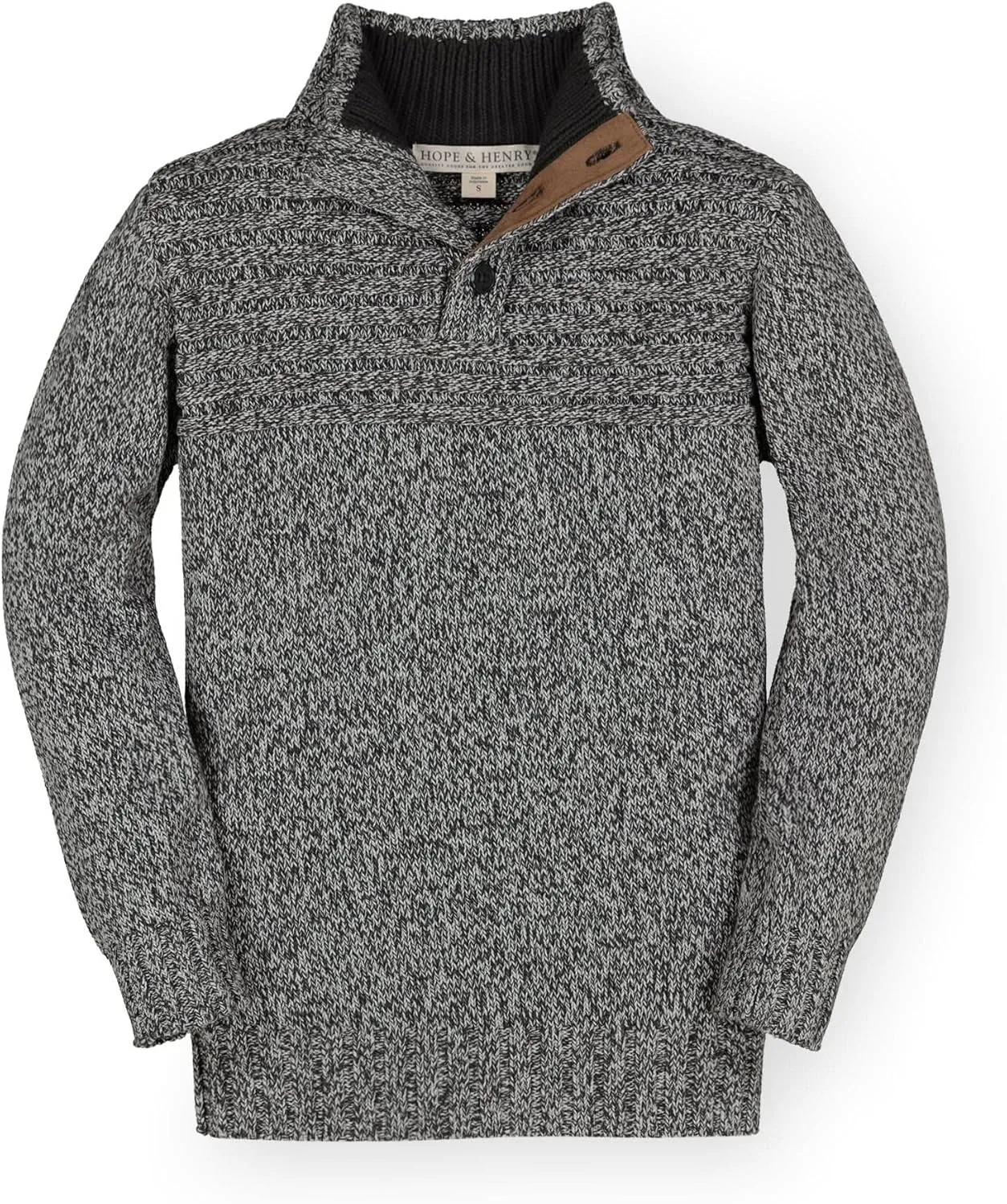 Hope & Henry Boys' Long Sleeve Mock Neck Sweater