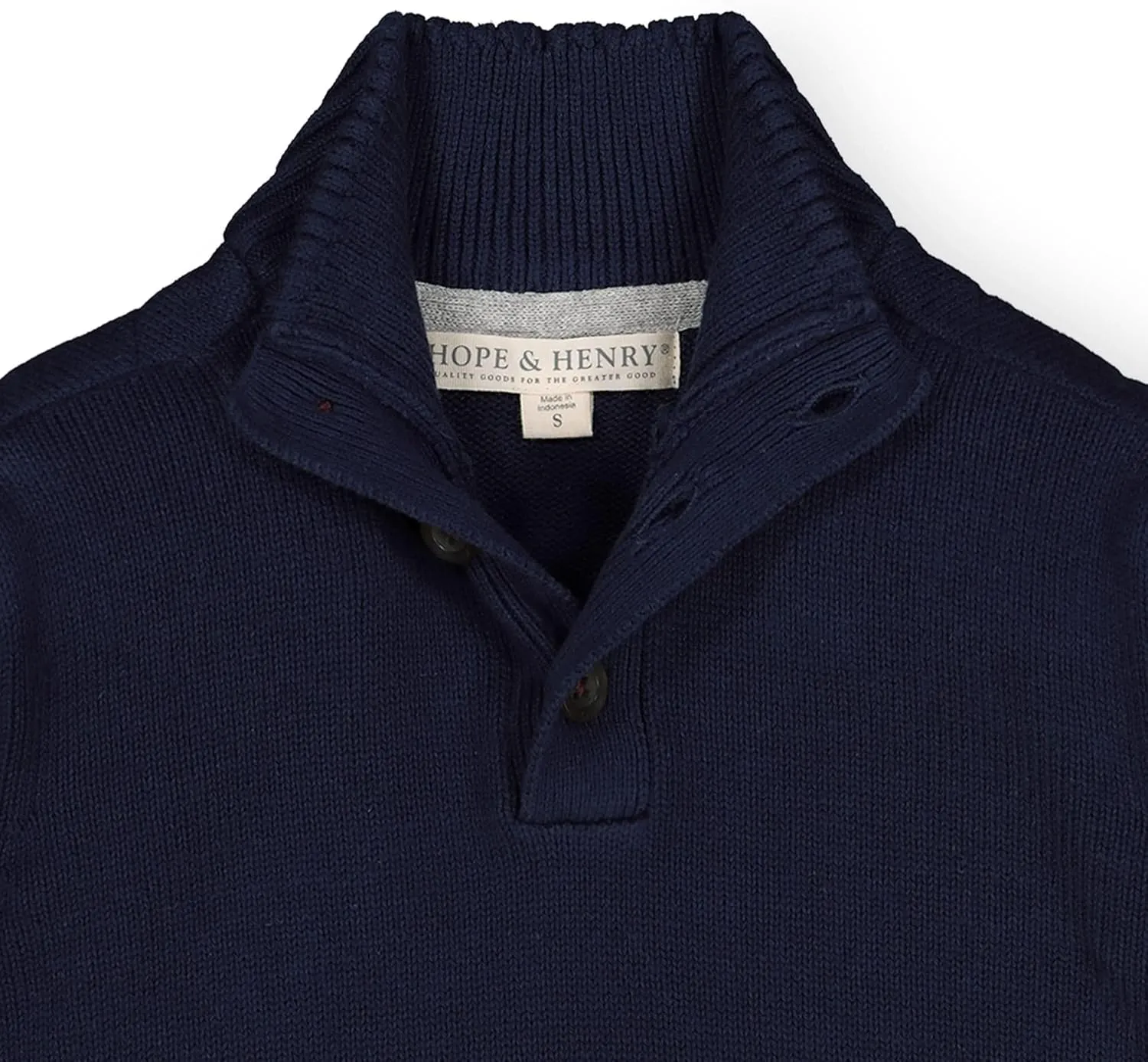 Hope & Henry Boys' Long Sleeve Mock Neck Sweater