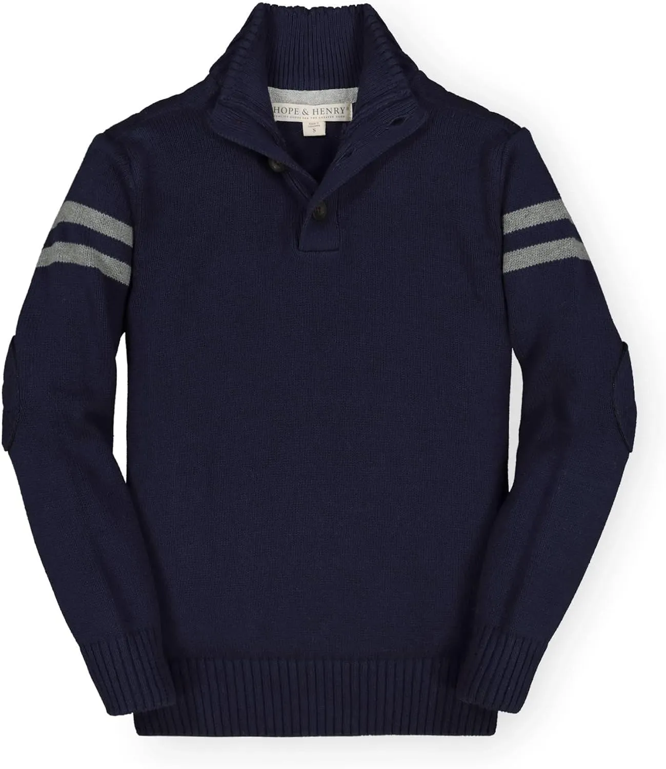 Hope & Henry Boys' Long Sleeve Mock Neck Sweater