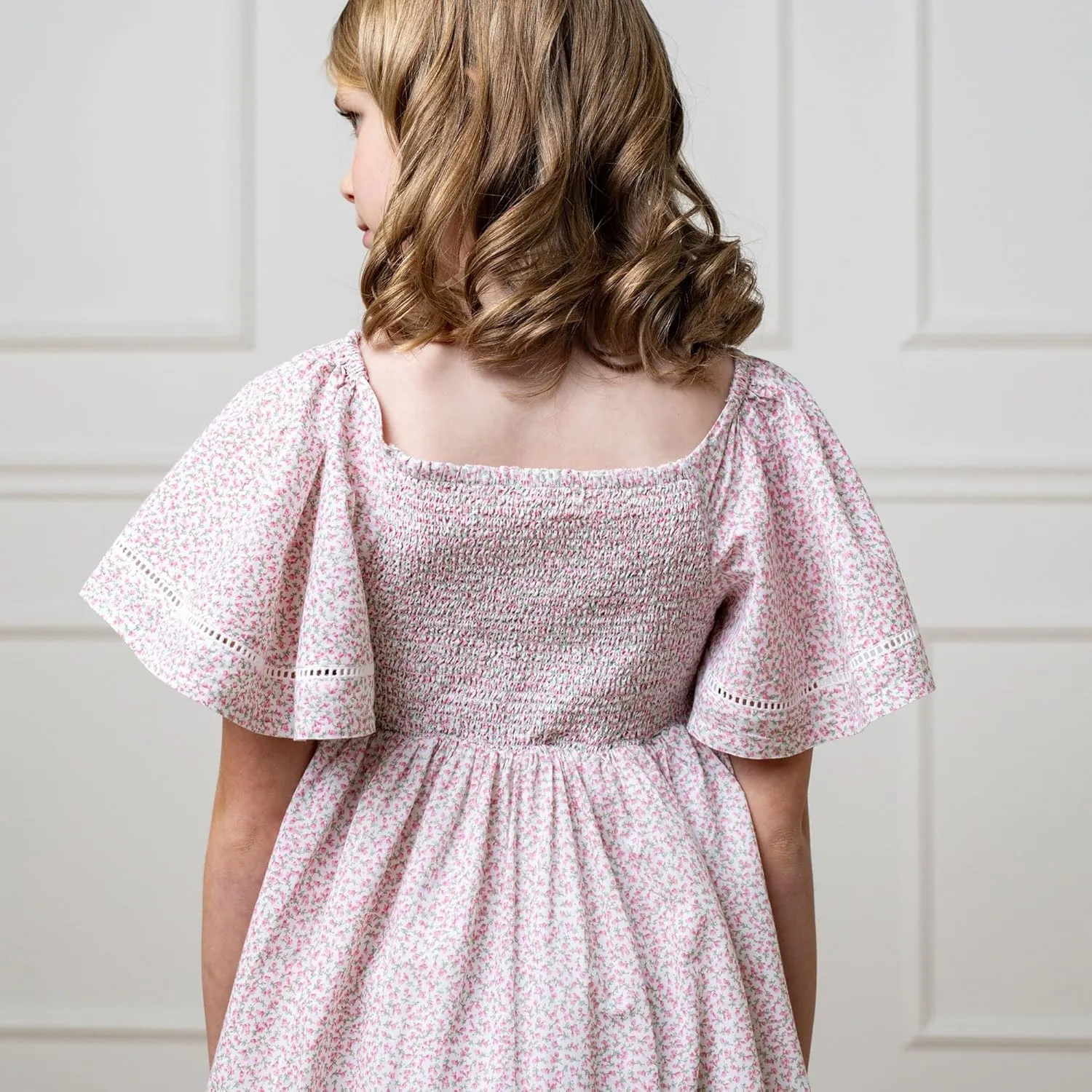 Hope & Henry Girls' Eyelet Shift Dress
