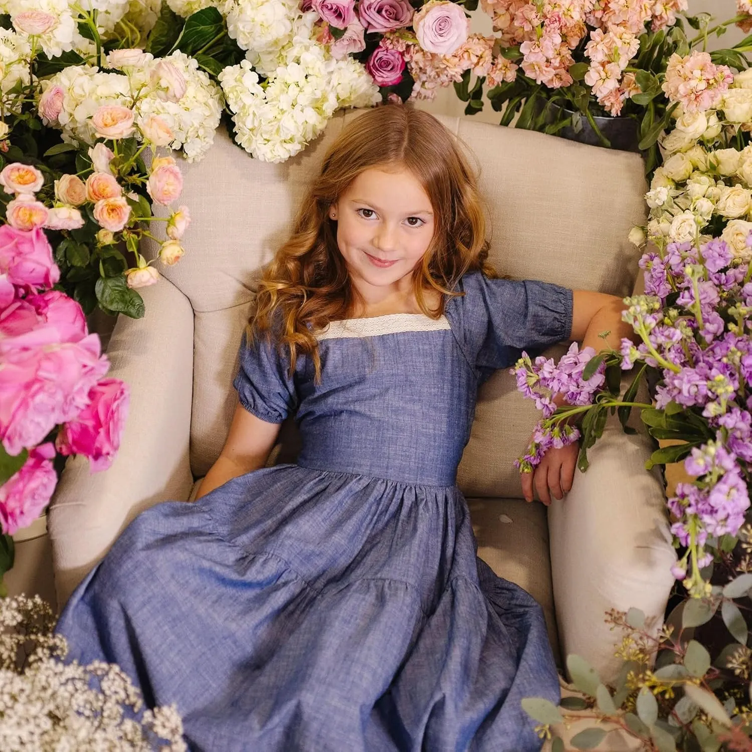 Hope & Henry Girls' Eyelet Shift Dress