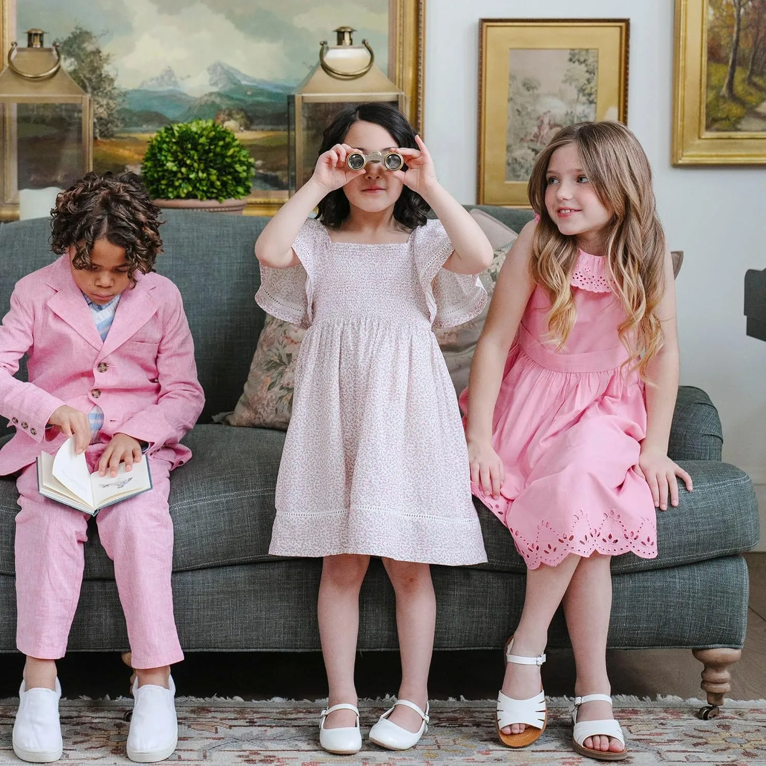 Hope & Henry Girls' Eyelet Shift Dress