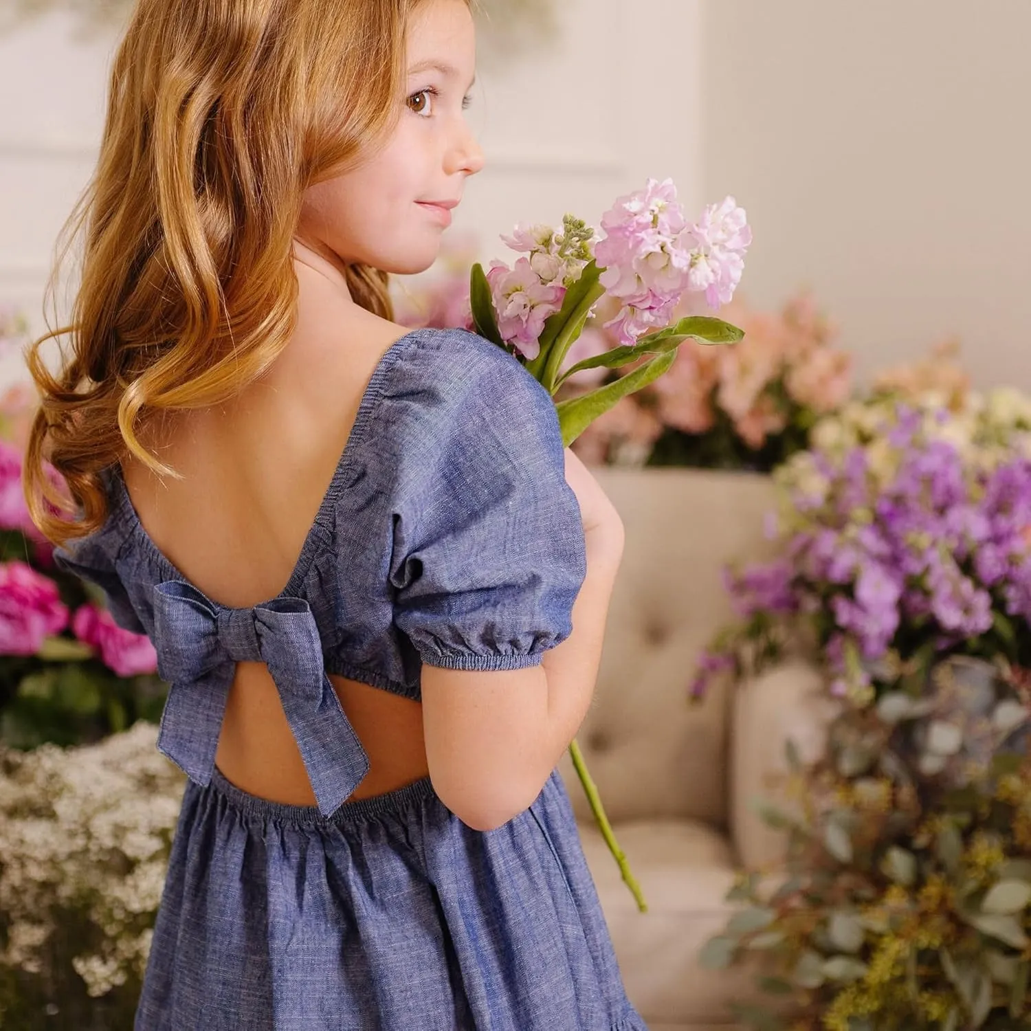 Hope & Henry Girls' Eyelet Shift Dress