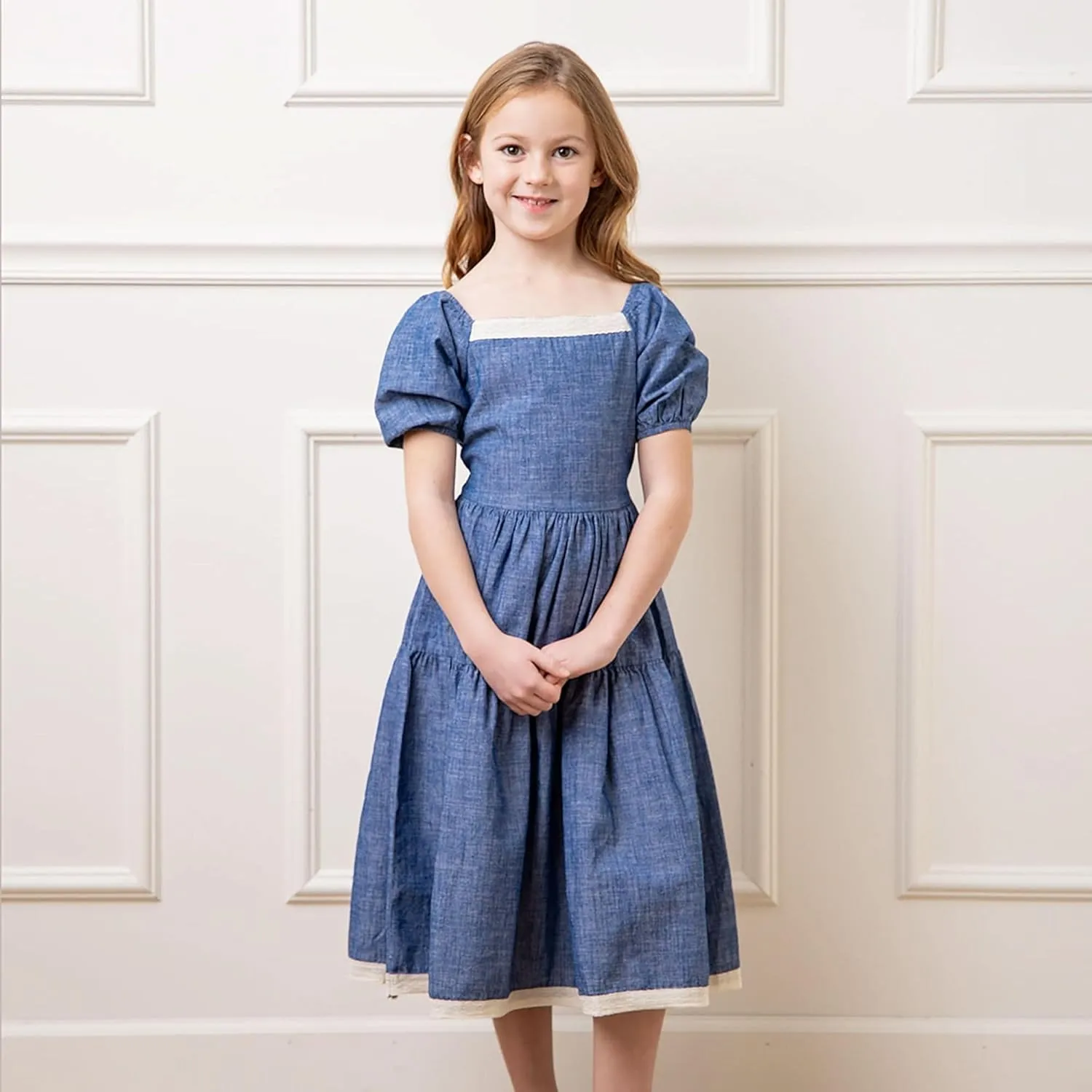 Hope & Henry Girls' Eyelet Shift Dress