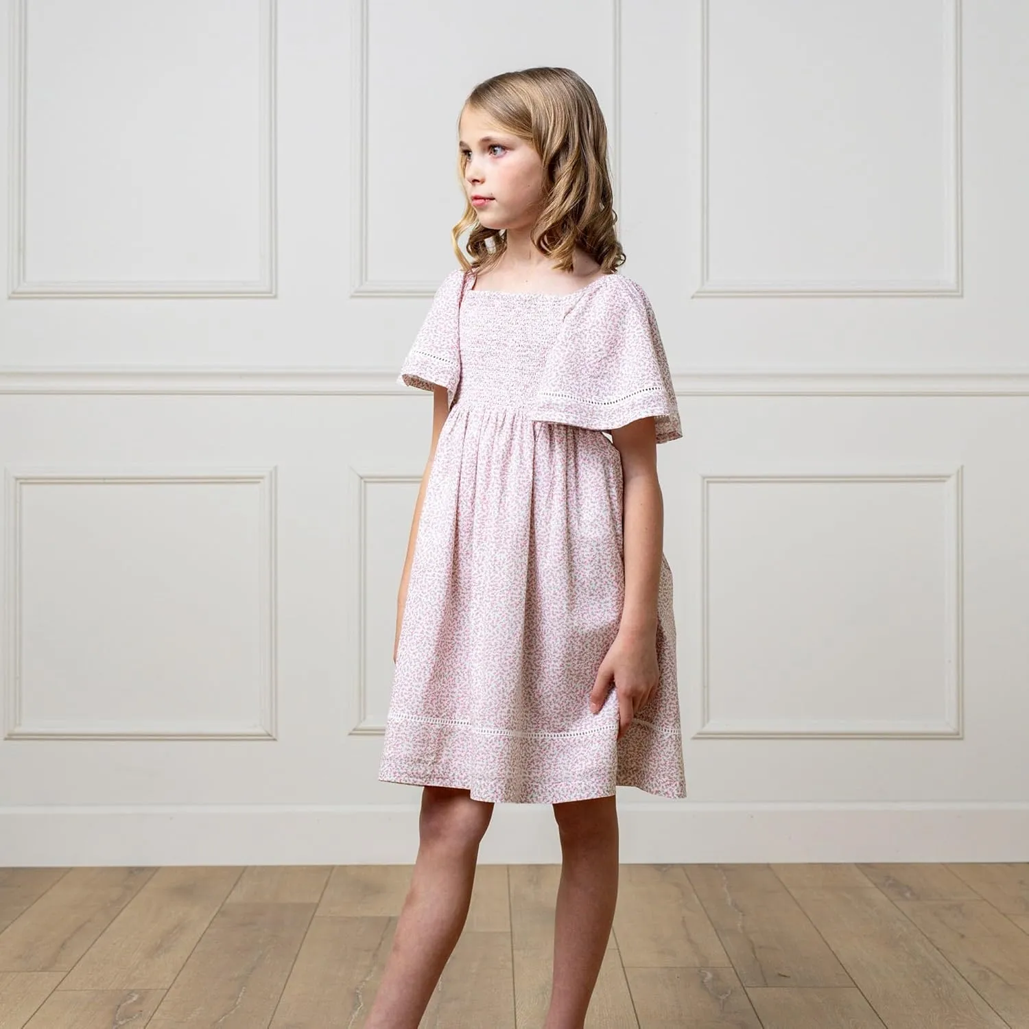 Hope & Henry Girls' Eyelet Shift Dress