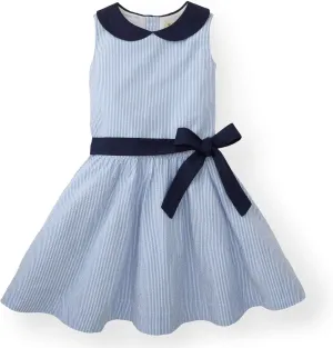 Hope & Henry Girls' Peter Pan Collar Seersucker Dress