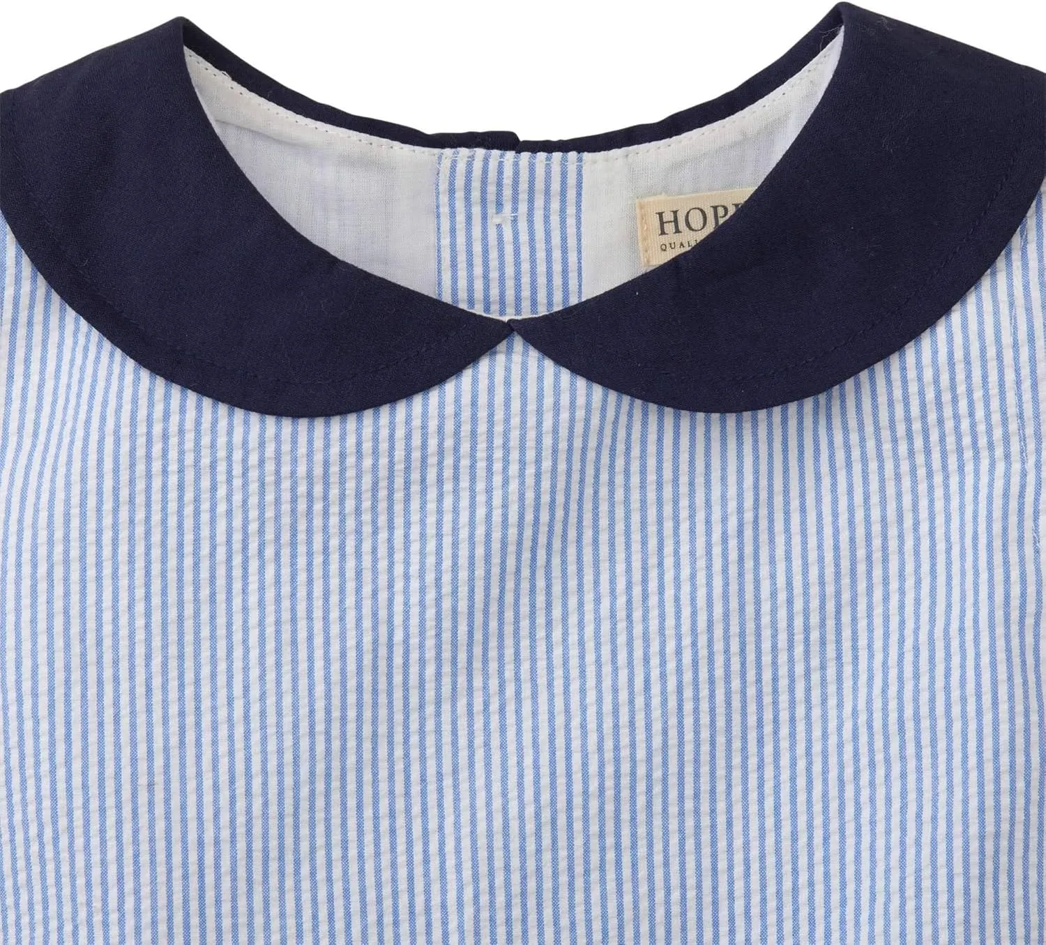 Hope & Henry Girls' Peter Pan Collar Seersucker Dress
