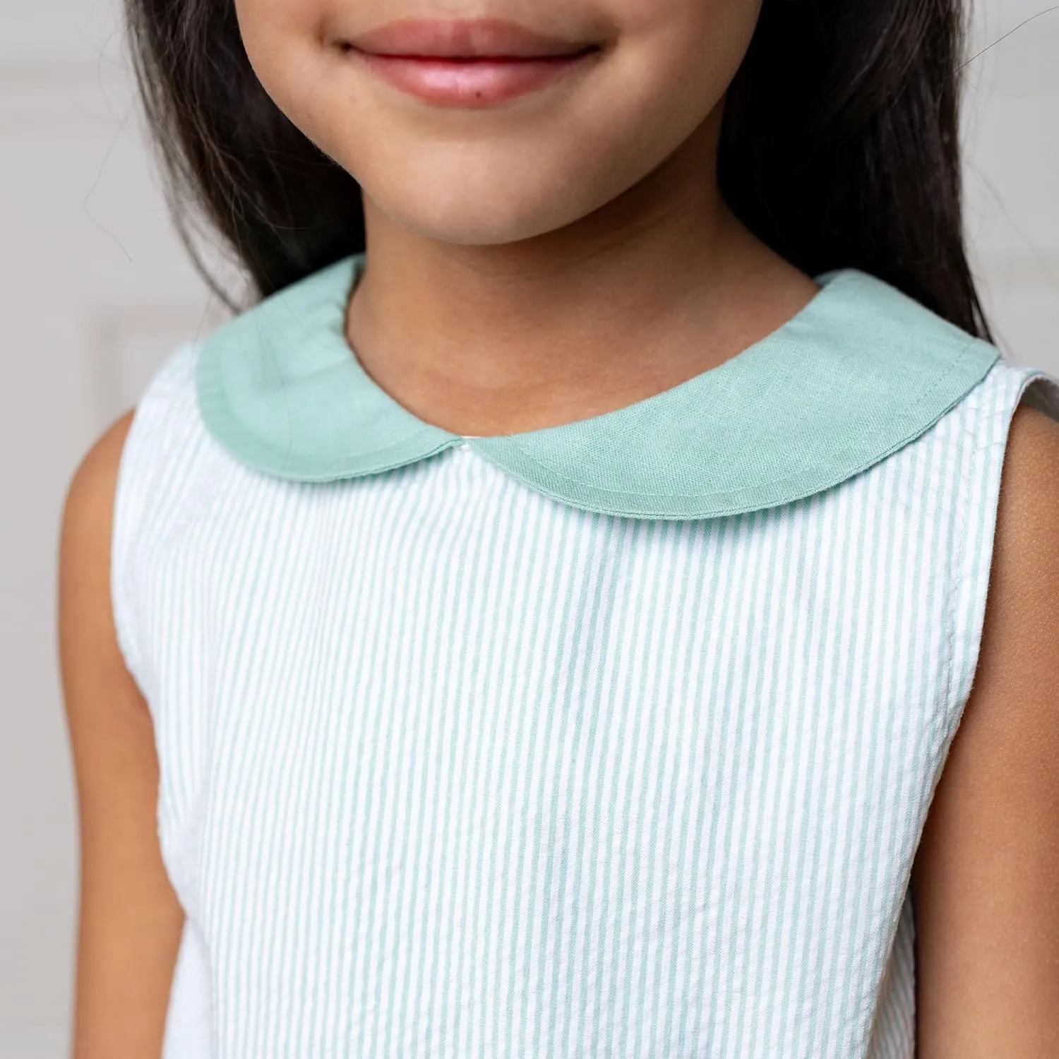 Hope & Henry Girls' Peter Pan Collar Seersucker Dress