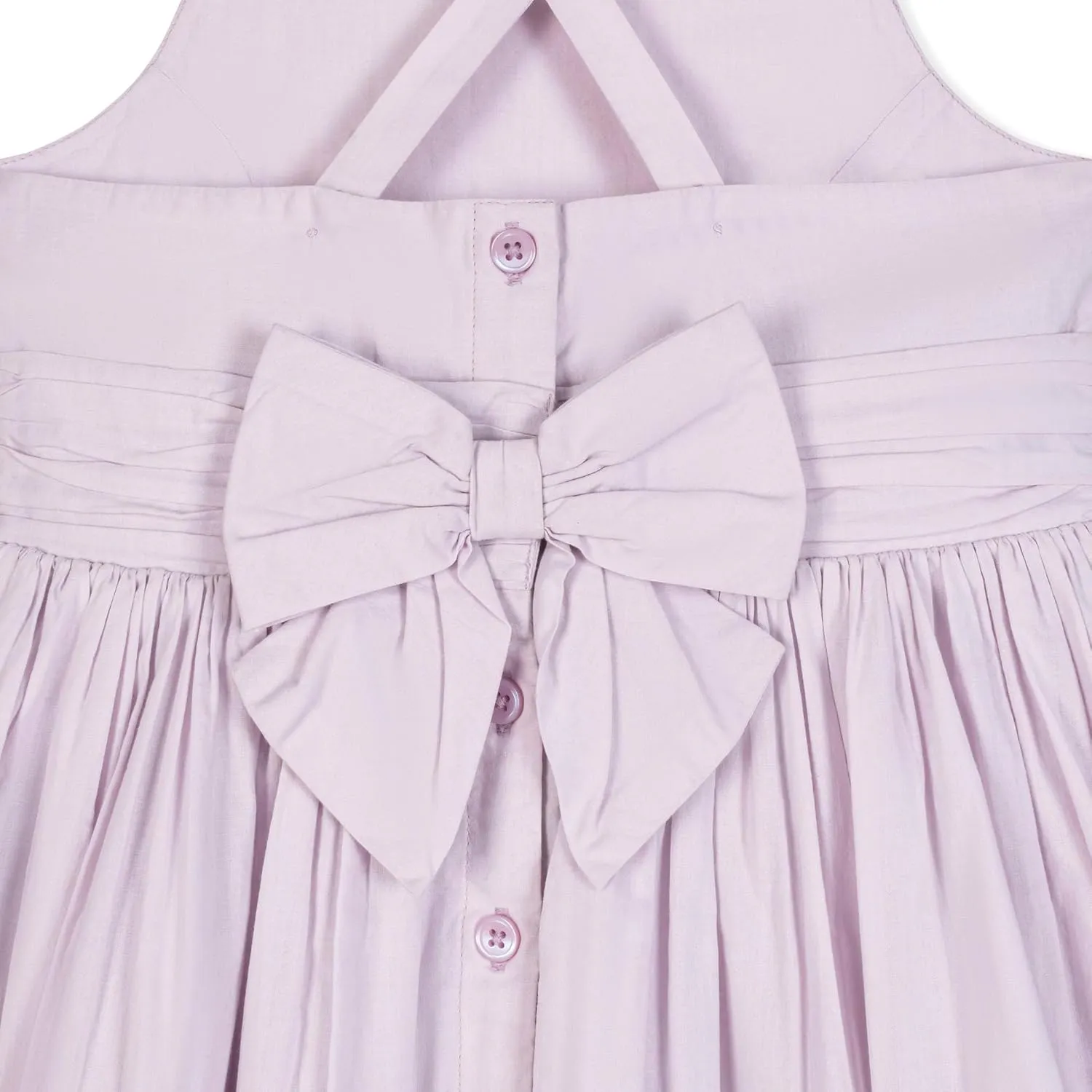 Hope & Henry Girls' Sleeveless Special Occasion Sun Dress with Bow Back Detail and Embroidery