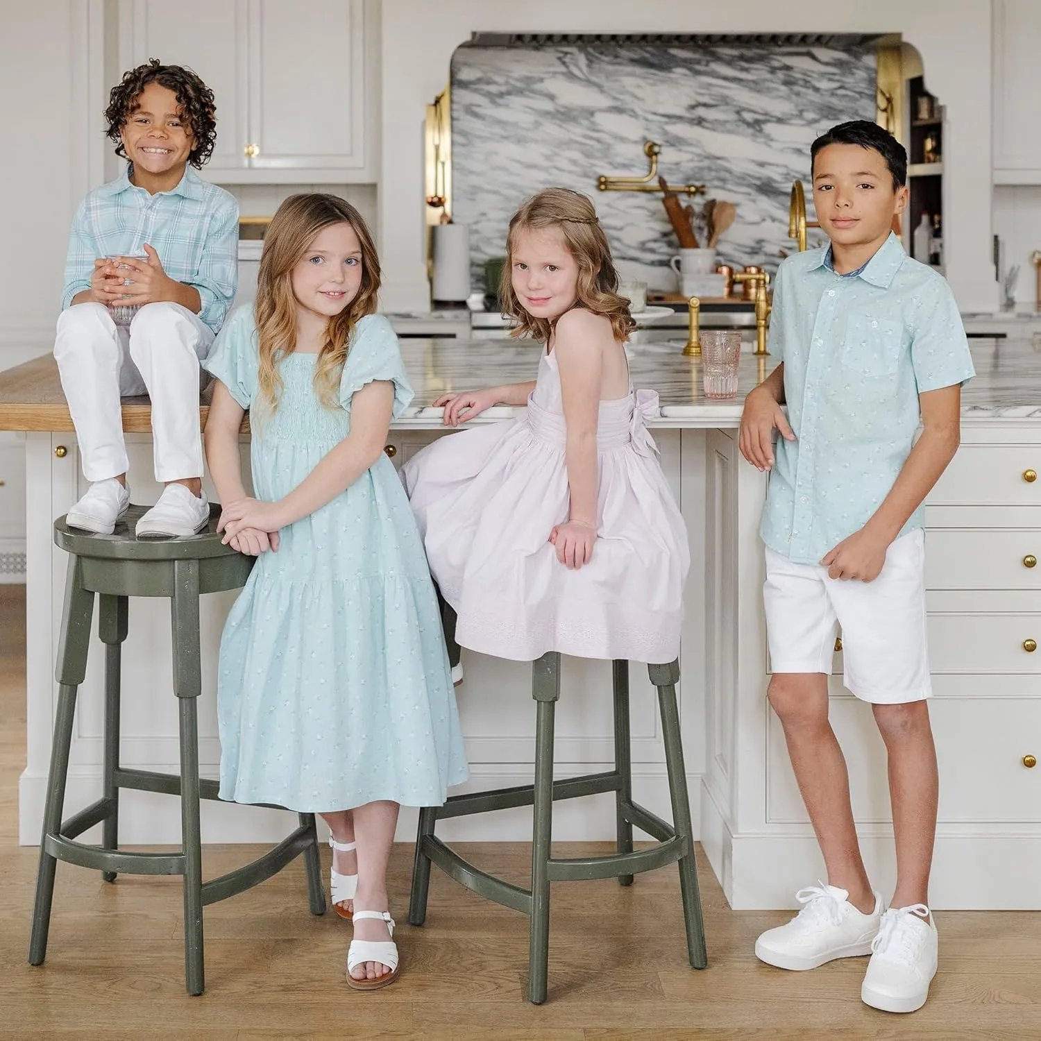 Hope & Henry Girls' Sleeveless Special Occasion Sun Dress with Bow Back Detail and Embroidery