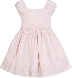 Hope & Henry Girls' Sleeveless Special Occasion Sun Dress with Bow Back Detail and Embroidery