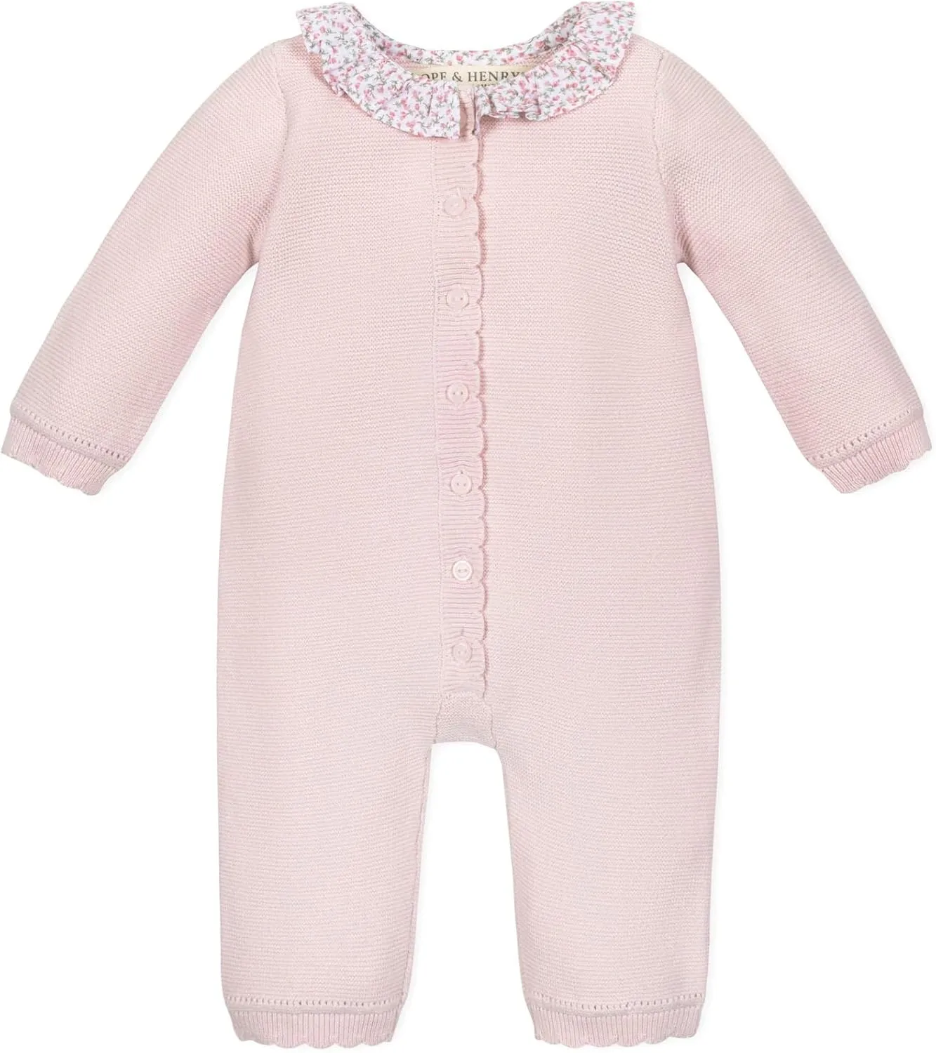 Hope & Henry Layette Baby Cable Knit Sweater Romper