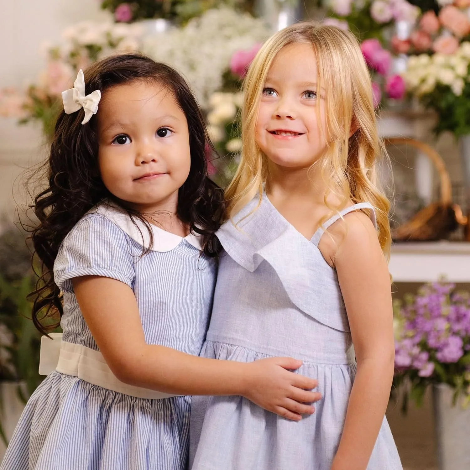 Hope & Henry Layette Baby Girl Woven Short Sleeve Dress with Peter Pan Collar