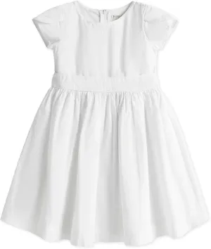 Hope & Henry Layette Baby Girl Woven Short Sleeve Dress with Peter Pan Collar