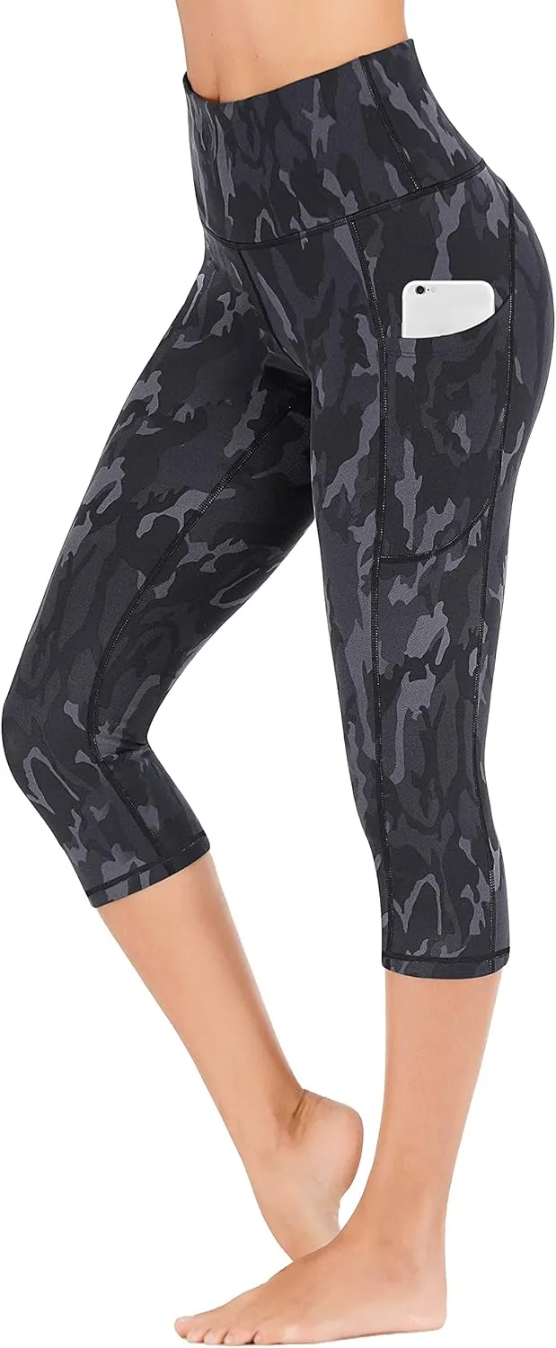 IUGA High Waisted Yoga Pants for Women with Pockets Capri Leggings for Women Workout Leggings for Women Yoga Capris