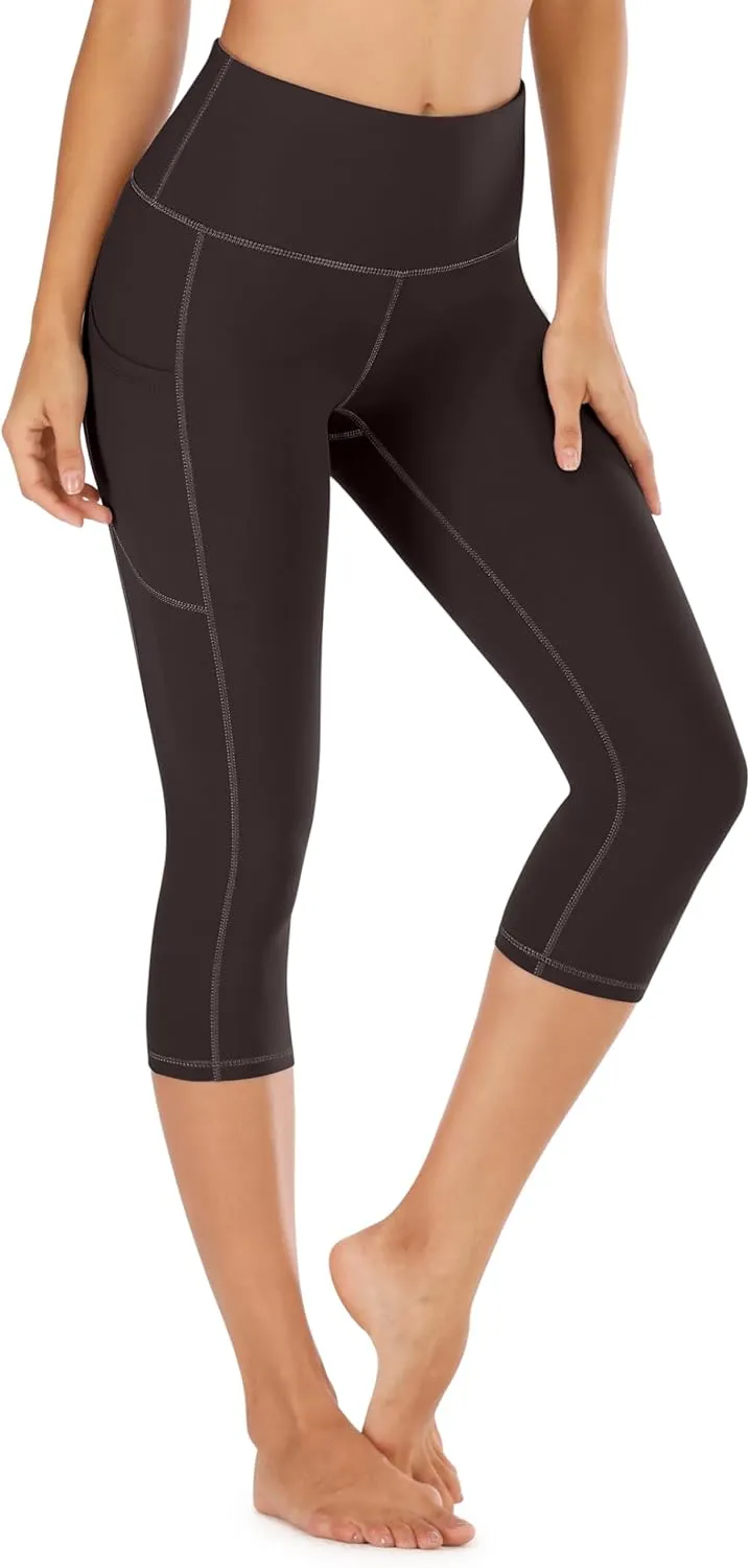 IUGA High Waisted Yoga Pants for Women with Pockets Capri Leggings for Women Workout Leggings for Women Yoga Capris