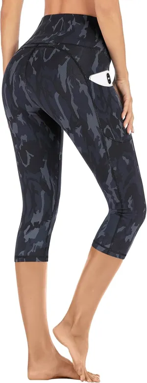 IUGA High Waisted Yoga Pants for Women with Pockets Capri Leggings for Women Workout Leggings for Women Yoga Capris