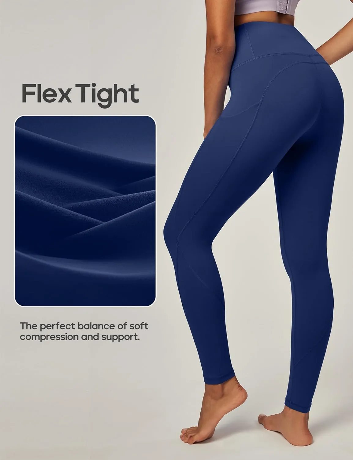 IUGA Leggings with Pockets for Women High Waisted Yoga Pants Women Tummy Control Workout Compression Running Leggings
