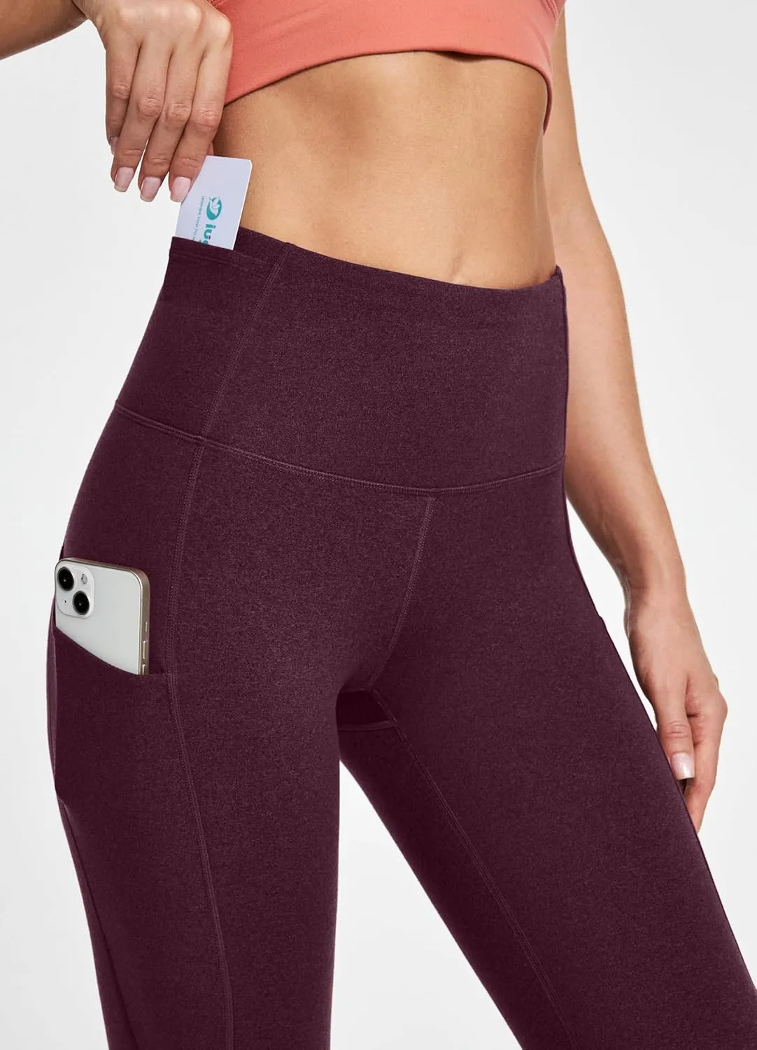 IUGA Leggings with Pockets for Women High Waisted Yoga Pants Women Tummy Control Workout Compression Running Leggings