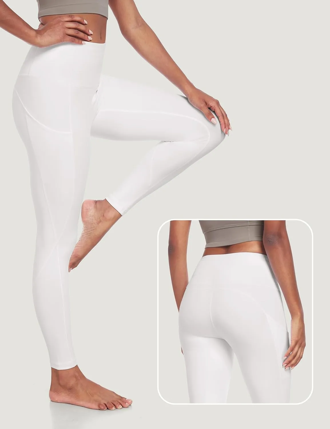 IUGA Leggings with Pockets for Women High Waisted Yoga Pants Women Tummy Control Workout Compression Running Leggings