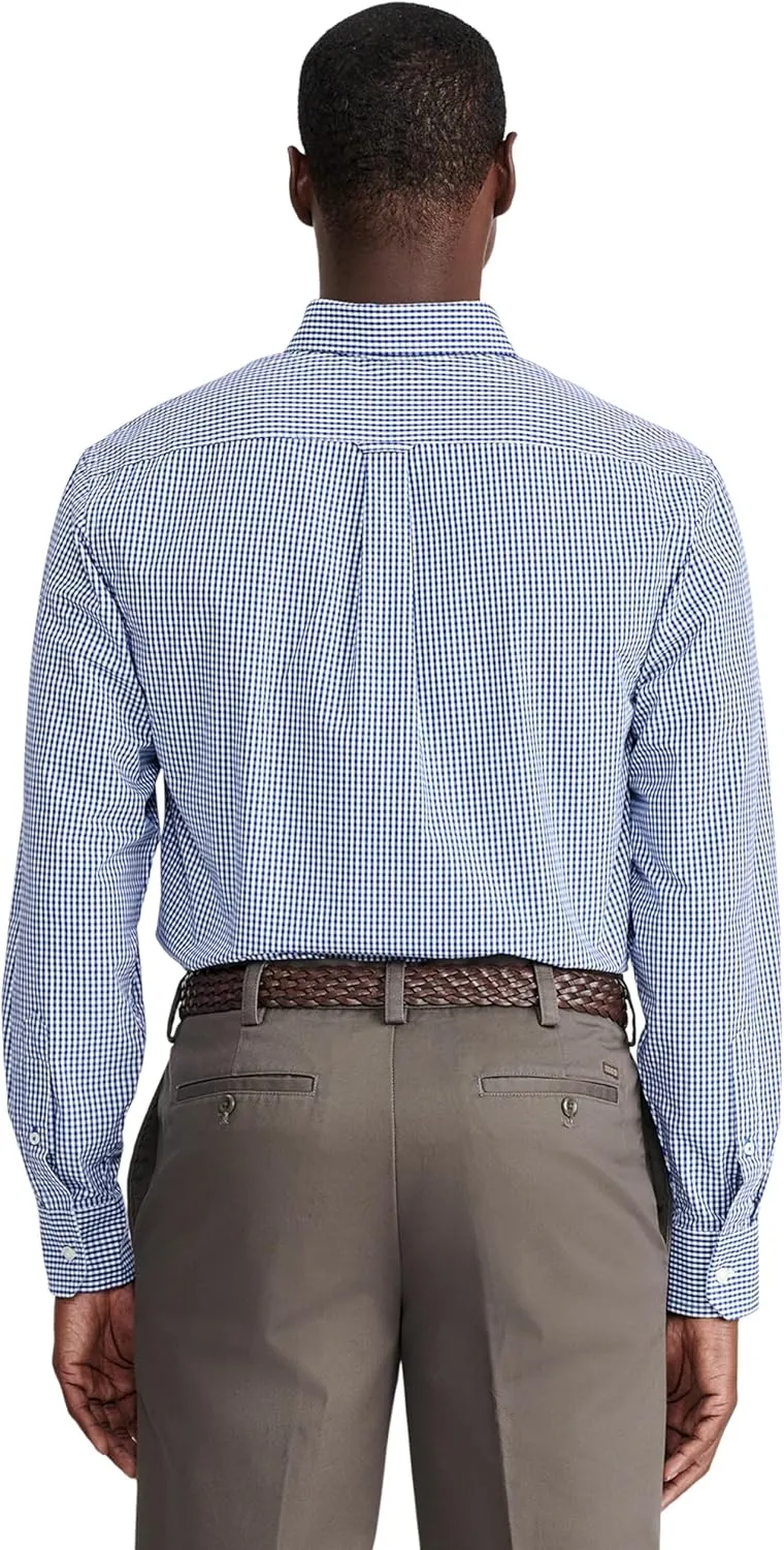 IZOD Men's Performance Comfort Long Sleeve Gingham Button Down Shirt