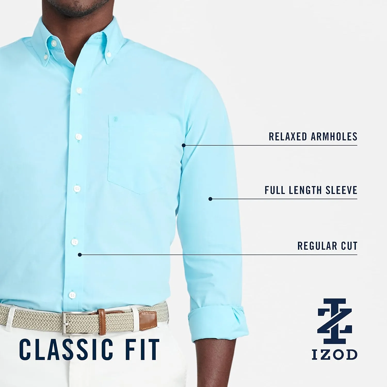 IZOD Men's Performance Comfort Long Sleeve Gingham Button Down Shirt