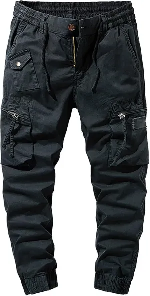 JOFOW Mens Cargo Pants Cargo Joggers Men Mens Elastic Waist Pants Cargo Sweatpants for Men