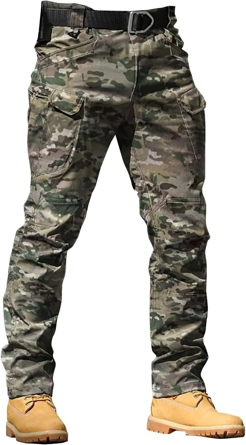 JOFOW Mens Cargo Pants Cargo Joggers Men Mens Elastic Waist Pants Cargo Sweatpants for Men
