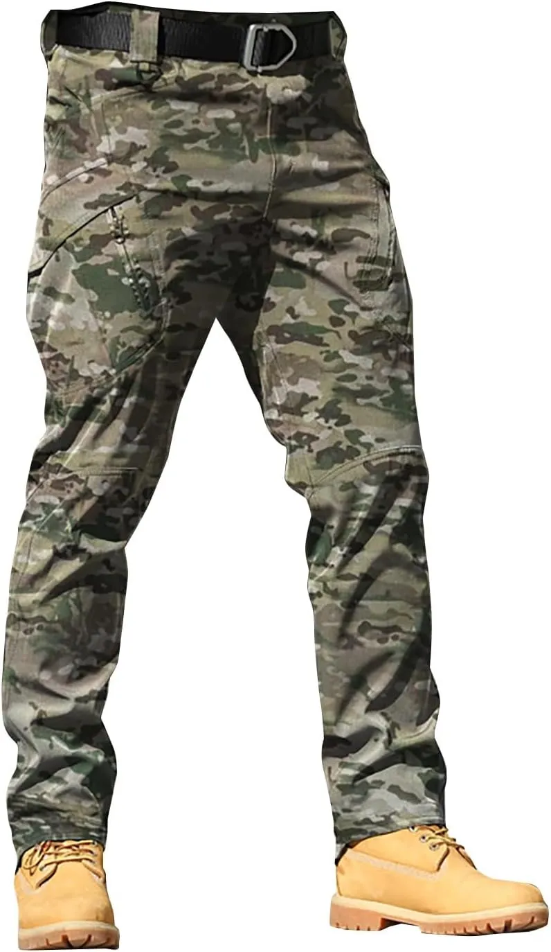 JOFOW Mens Cargo Pants Cargo Joggers Men Mens Elastic Waist Pants Cargo Sweatpants for Men
