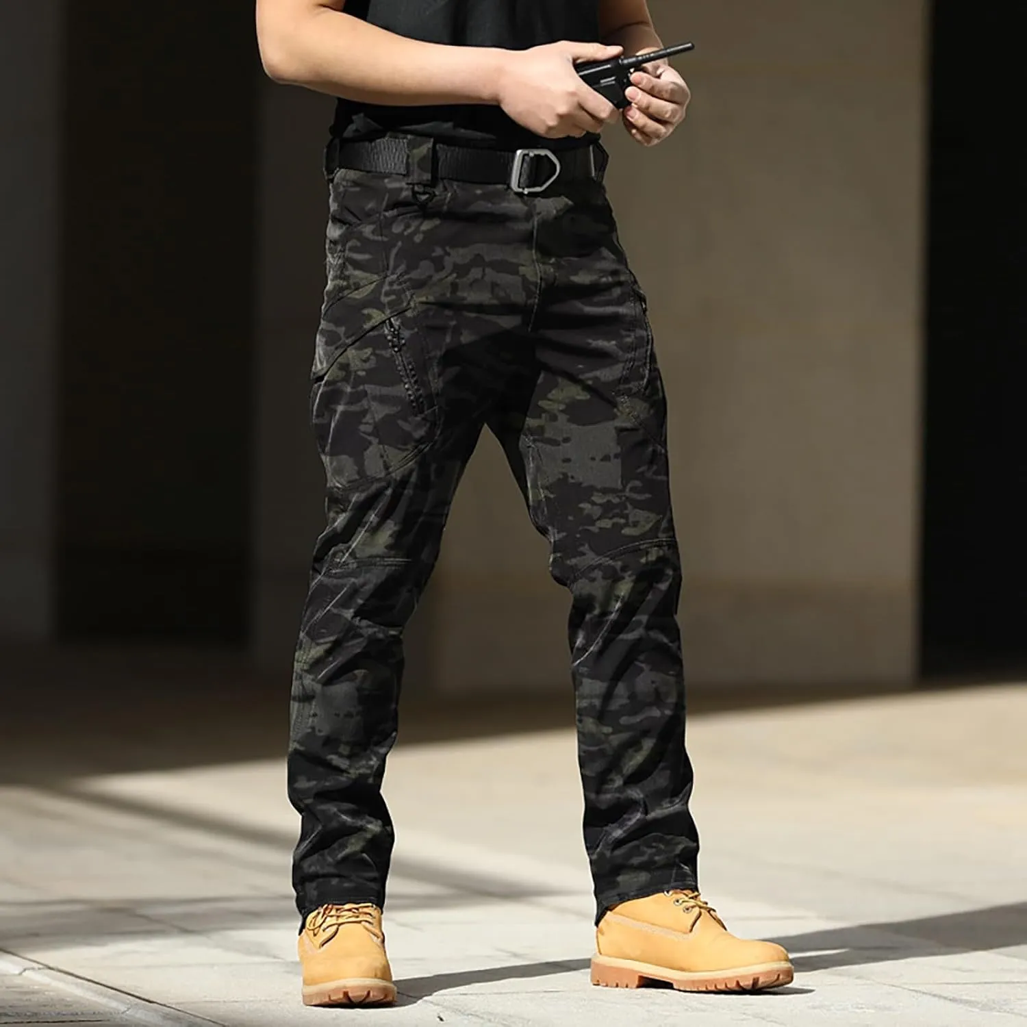 JOFOW Mens Cargo Pants Cargo Joggers Men Mens Elastic Waist Pants Cargo Sweatpants for Men