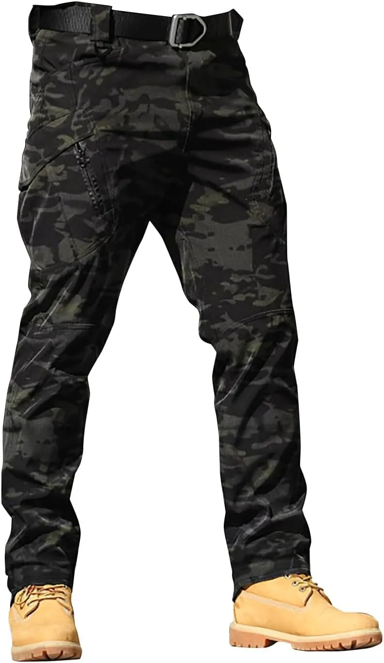 JOFOW Mens Cargo Pants Cargo Joggers Men Mens Elastic Waist Pants Cargo Sweatpants for Men