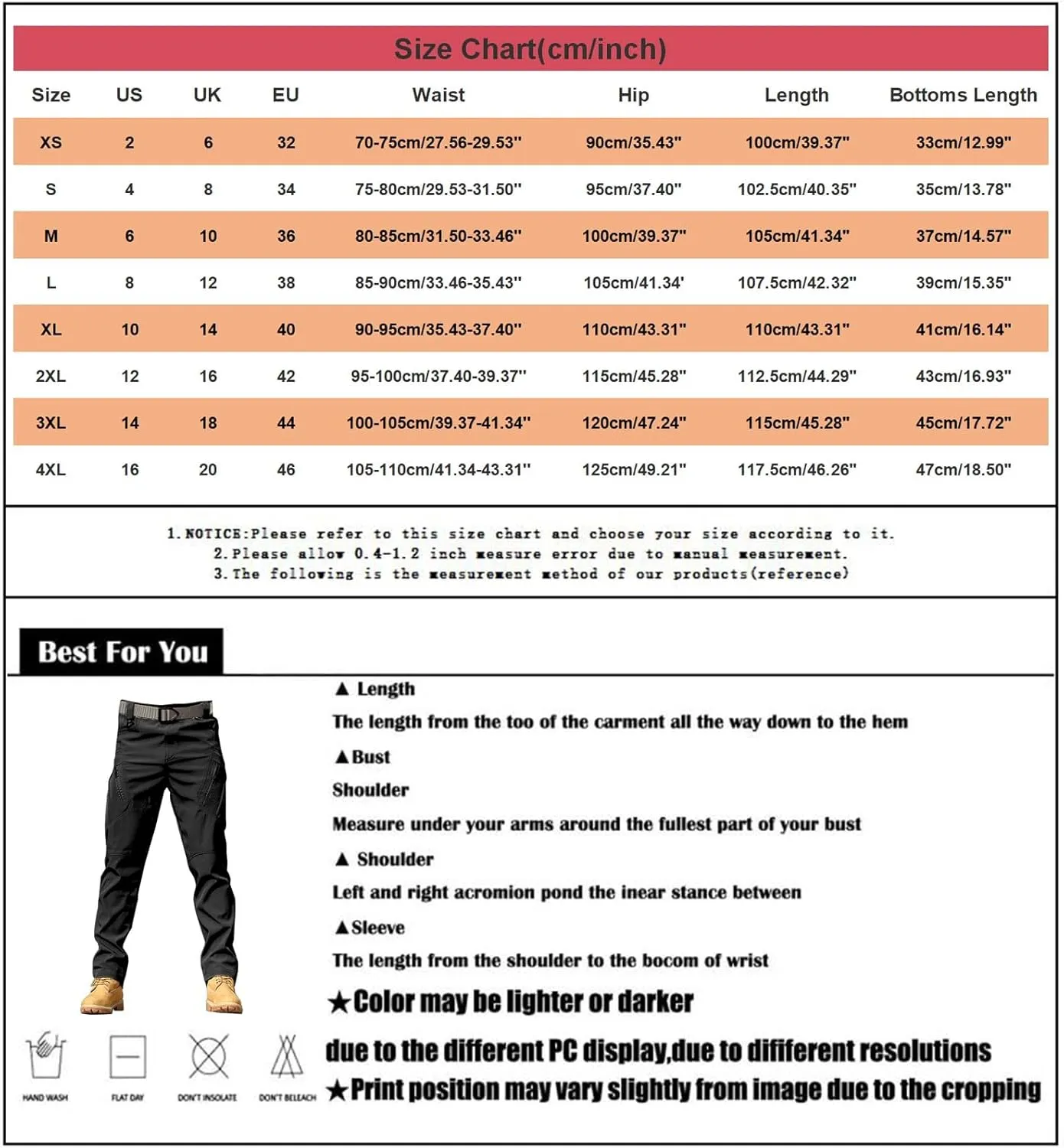 JOFOW Mens Cargo Pants Cargo Joggers Men Mens Elastic Waist Pants Cargo Sweatpants for Men
