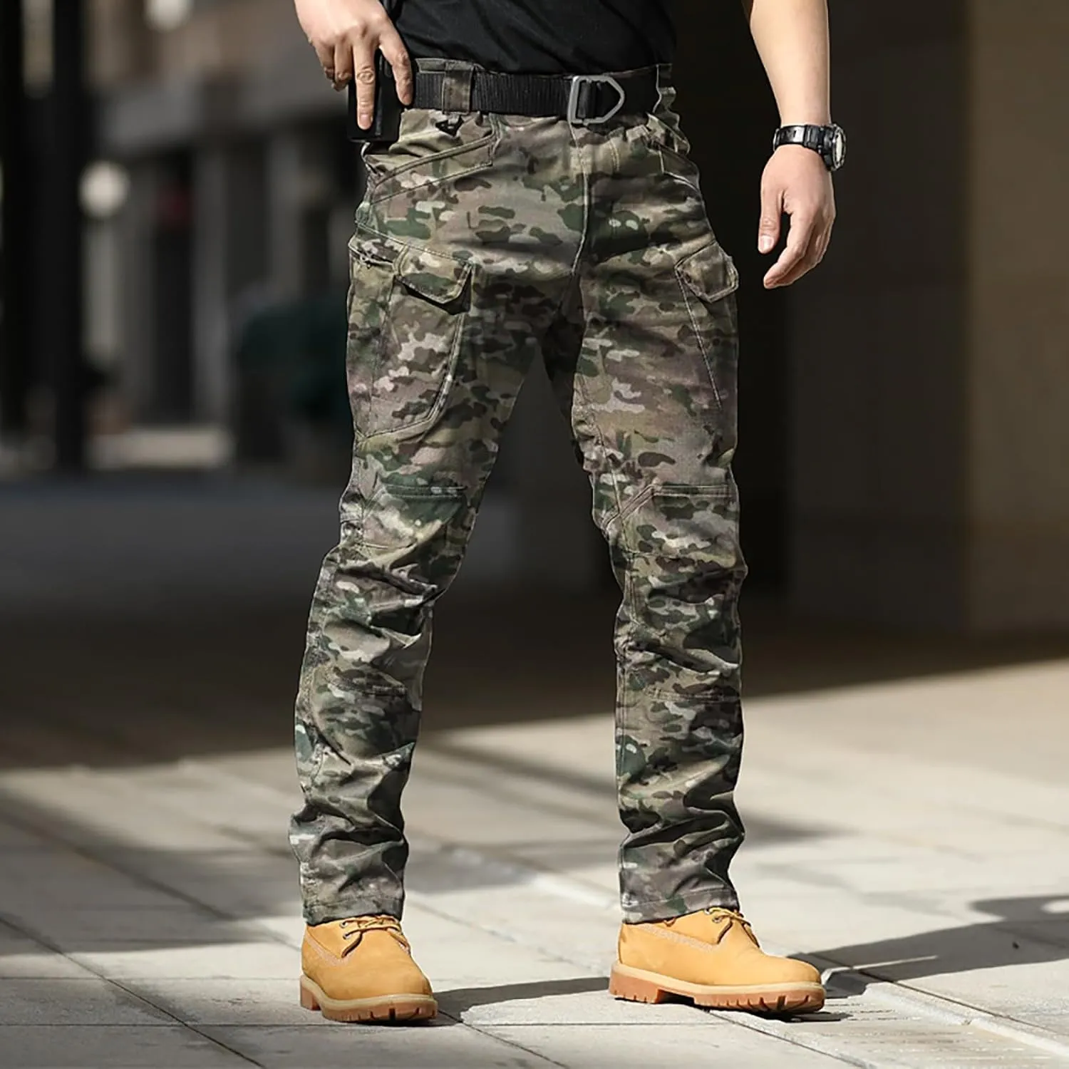 JOFOW Mens Cargo Pants Cargo Joggers Men Mens Elastic Waist Pants Cargo Sweatpants for Men